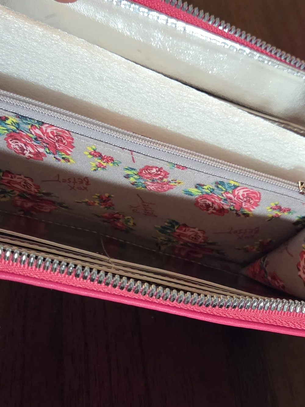 NWT Betsey Johnson Pink Bow Clutch Wallet